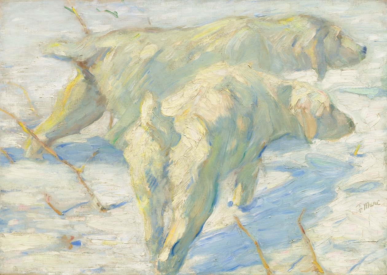 Karda Sibirya Köpekleri by Franz Marc