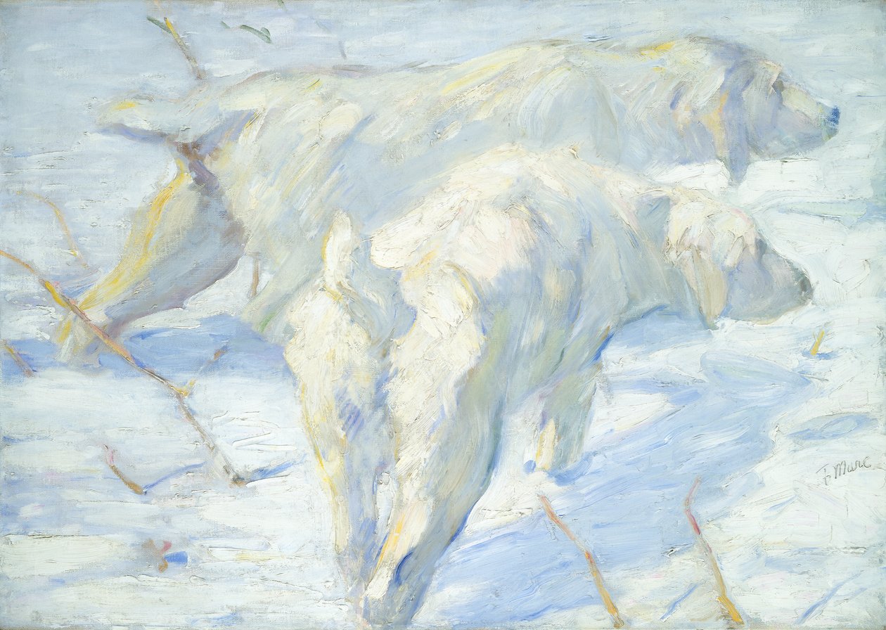 Karda Sibirya Köpekleri by Franz Marc