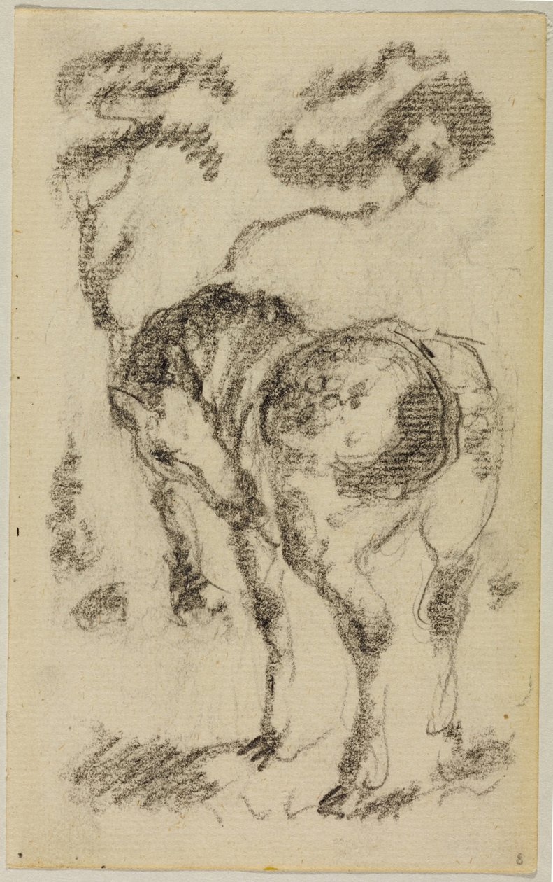 Ağaçlar ile Ayakta At by Franz Marc