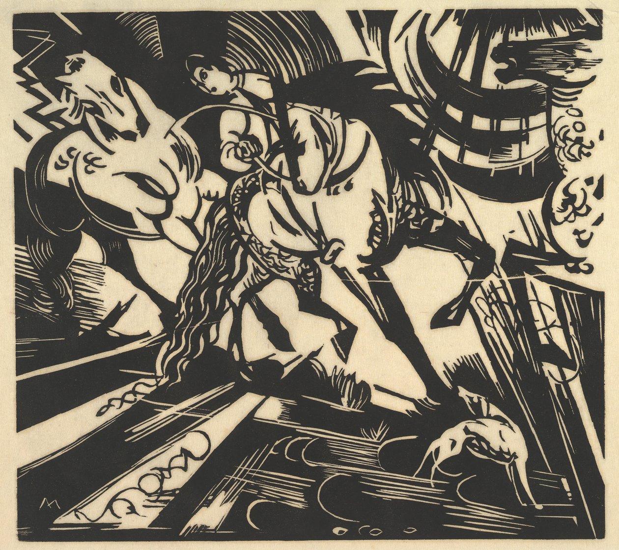 Binicilik Okulu, 1913. by Franz Marc