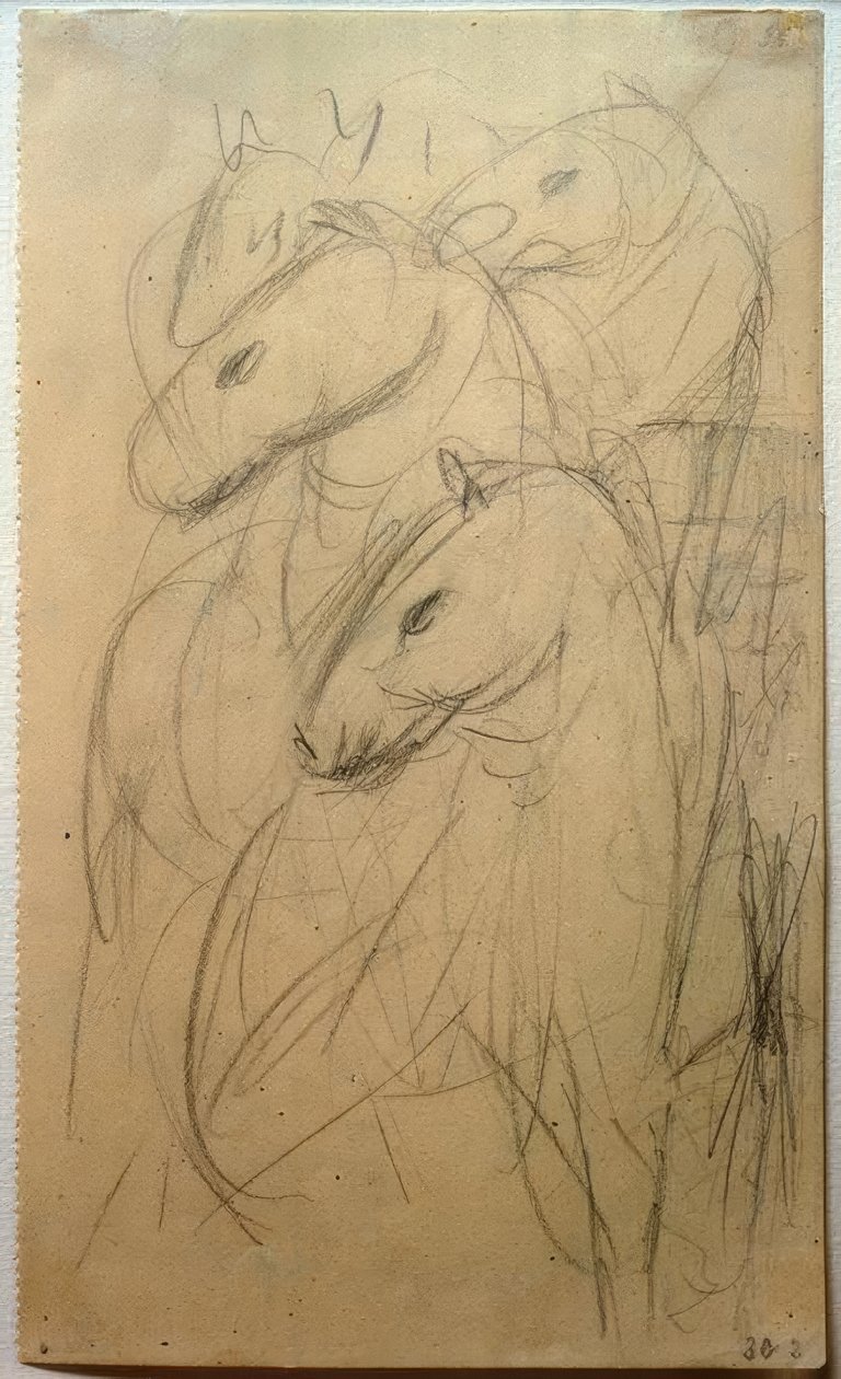 Mavi Atlar Kulesi by Franz Marc