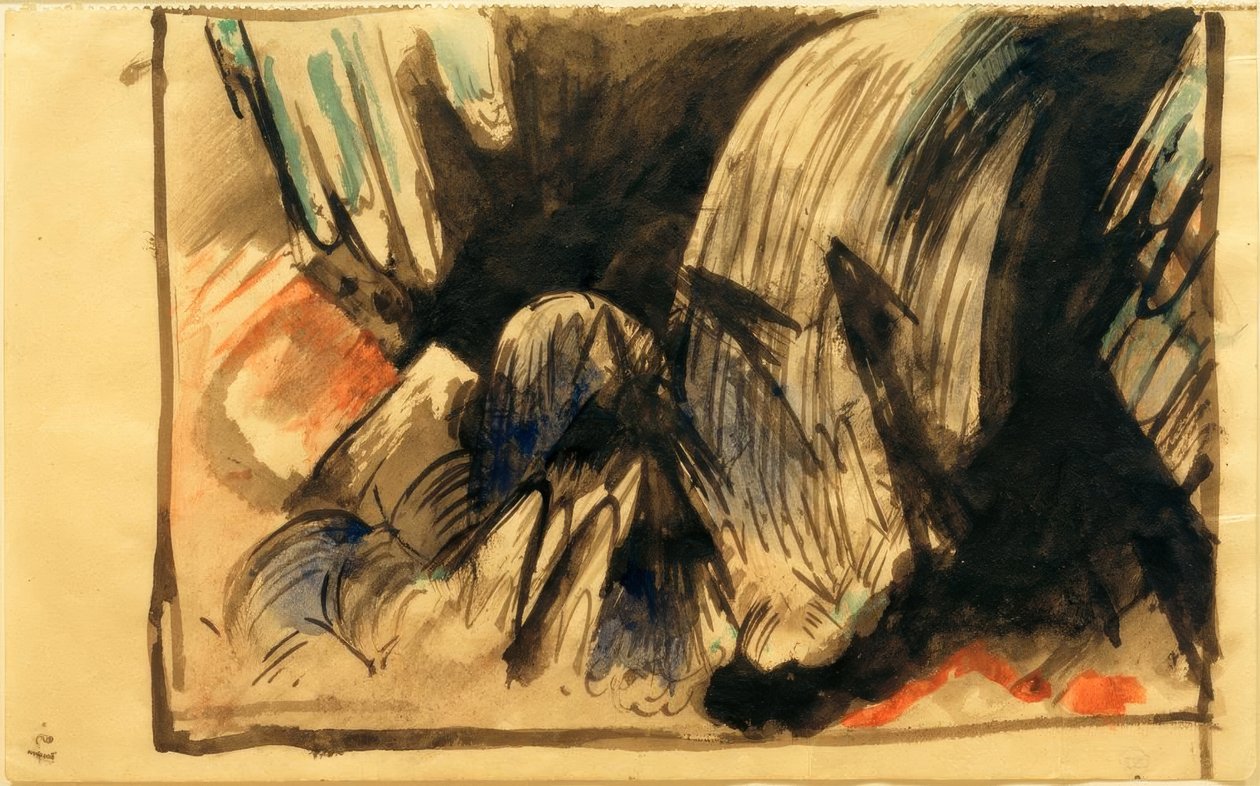 Wasserfall im Gebirge by Franz Marc