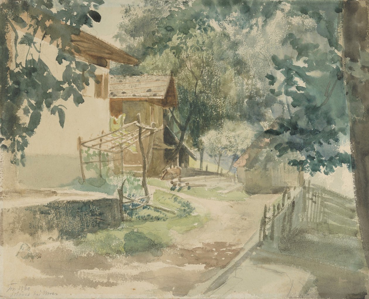 Merano yakınlarında bir Çiftlik Bahçesi, 1860. by Franz Meyerheim
