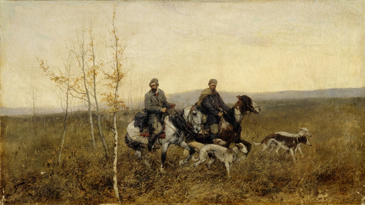 Avcılar, 1881 by Franz Roubaud