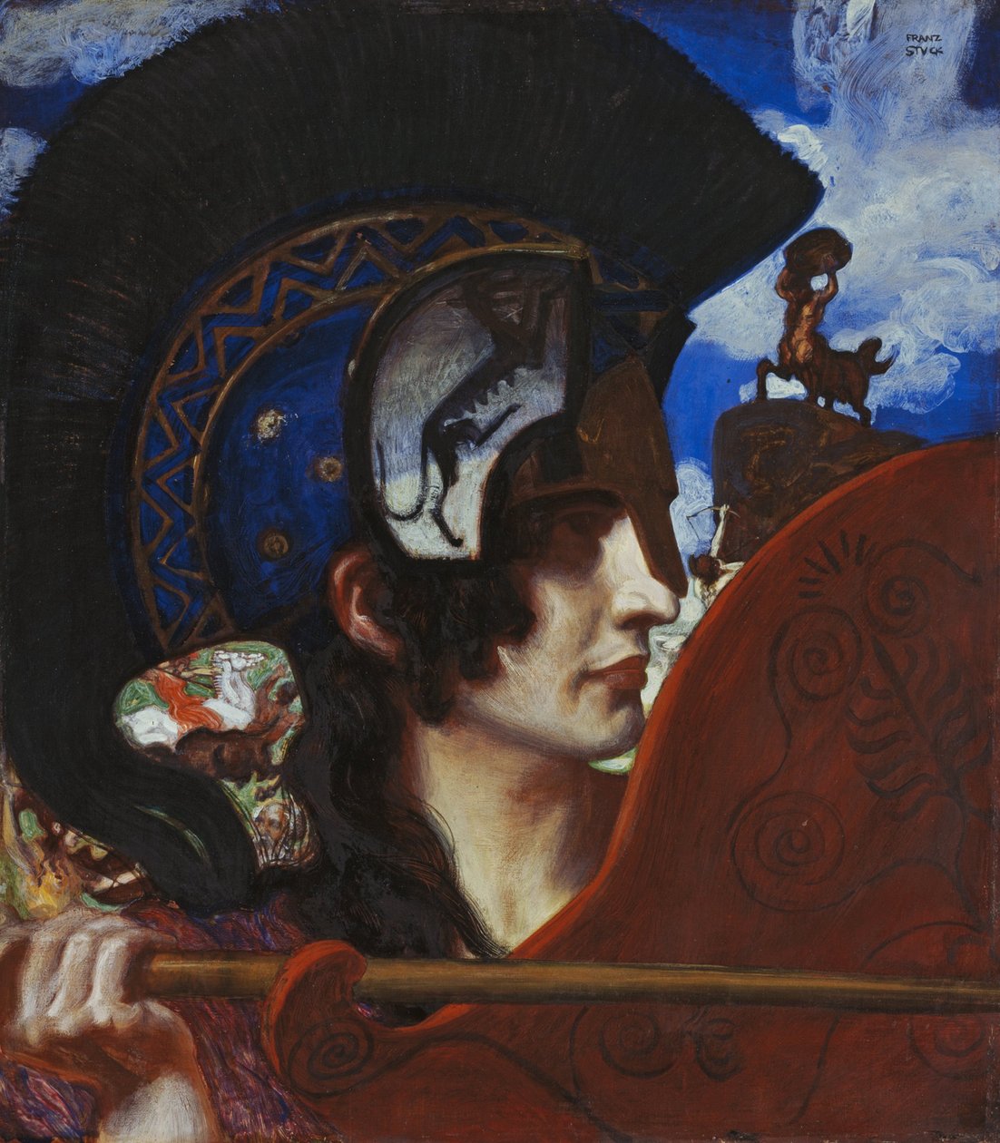 amazonla savaşmak by Franz von Stuck