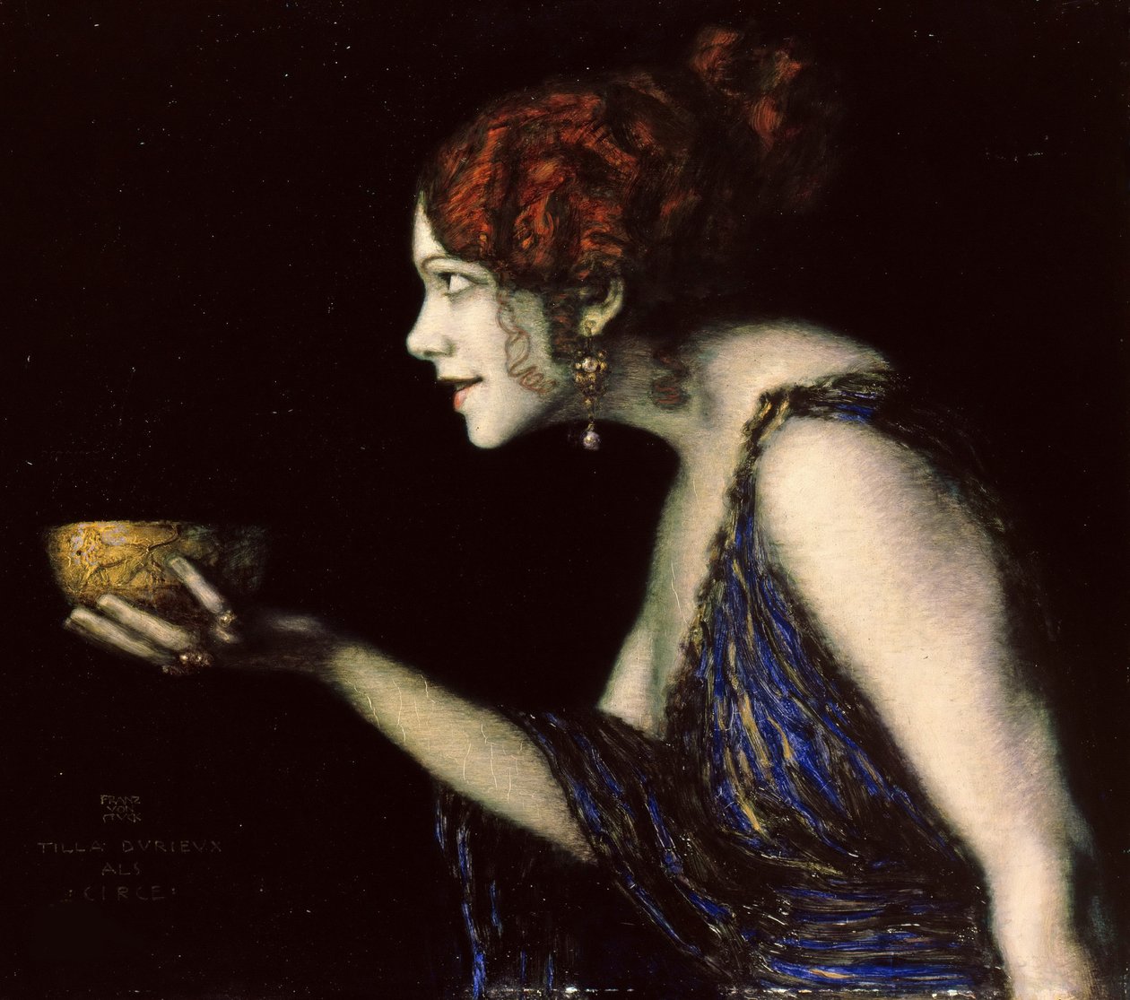 Tilla Durieux 1880-1971, Circe olarak, c.1913. by Franz von Stuck