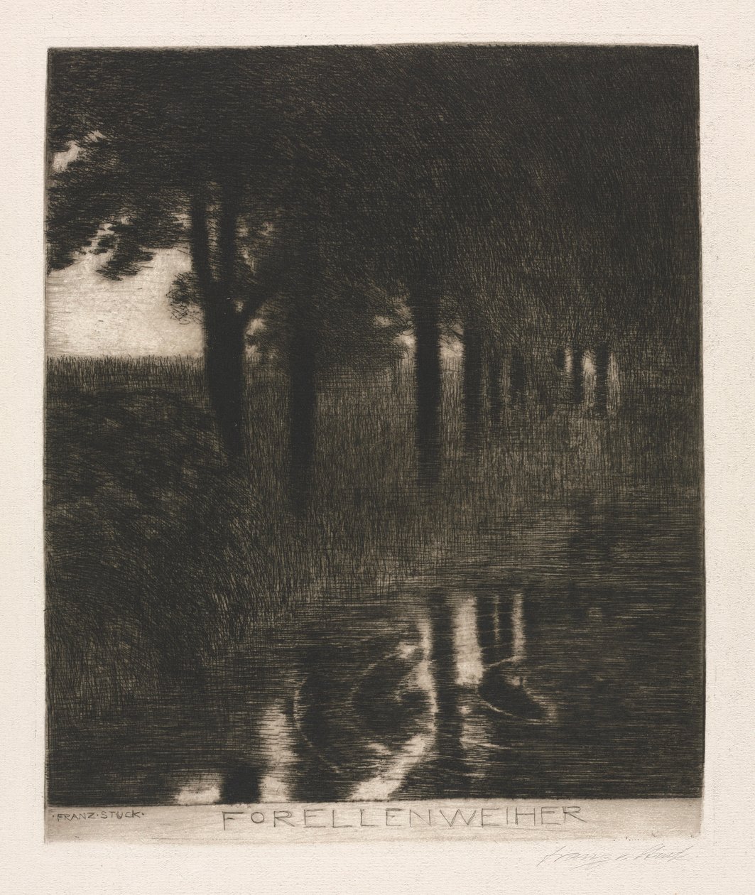 Alabalık Göleti. by Franz von Stuck