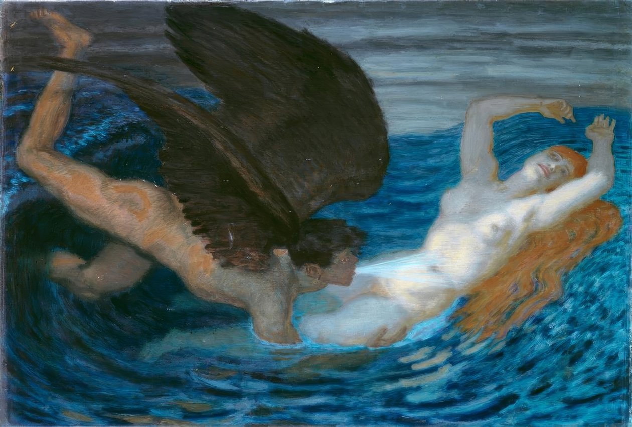 Rüzgar ve dalga by Franz von Stuck