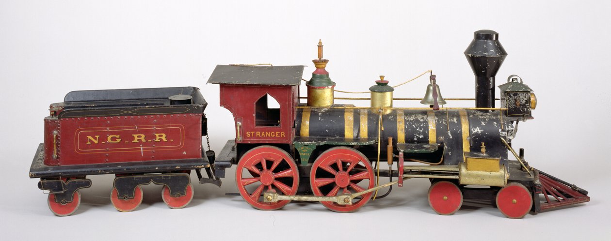 Demiryolu motoru ve ihale modeli, 1877 (ahşap ve metal) by Fred Butterfly