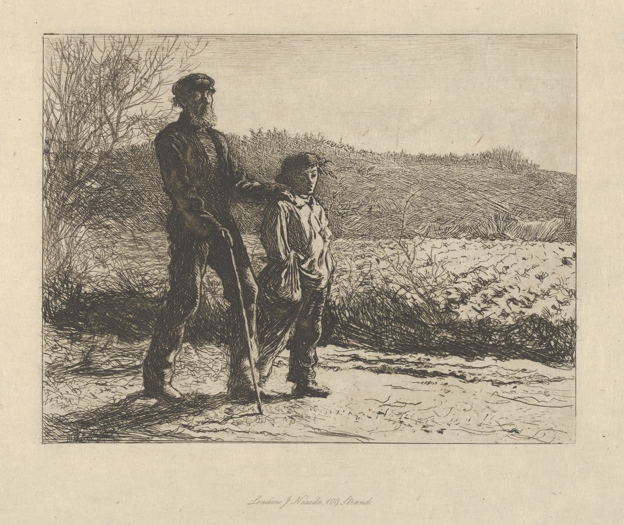 Kör Bir Adam Yolcular, 1863. by Fred Walker