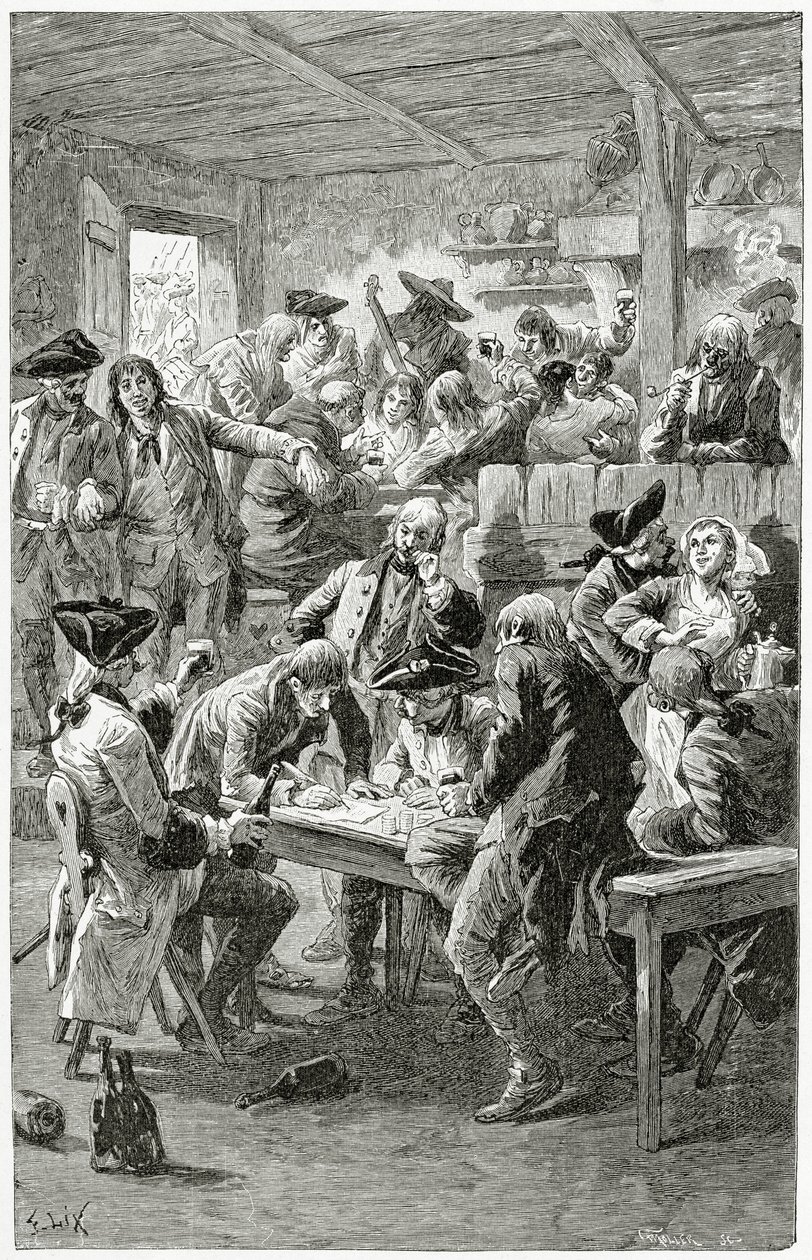 Quai de la Ferraille, 19. Yüzyıl (bw gravür) by Frederic Theodore Lix