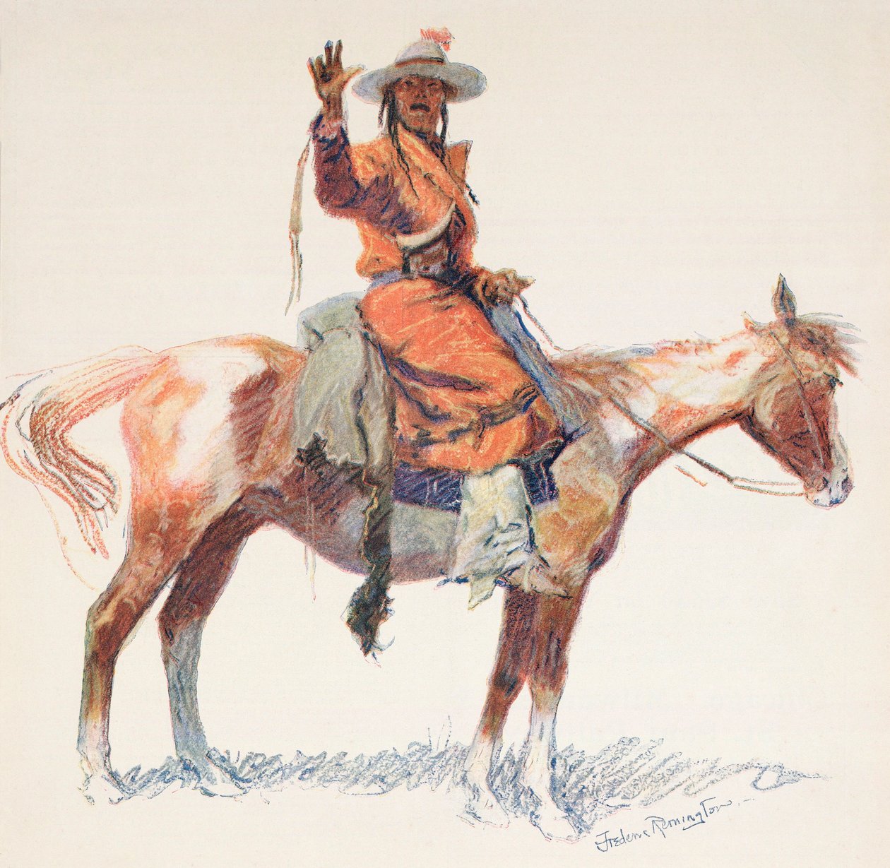 Bir Apaçi İzci. Frederic Remington. by Frederic (after) Remington