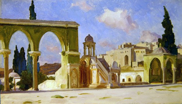 El Haram, Kudüs (panelde yağ) by Frederic Leighton
