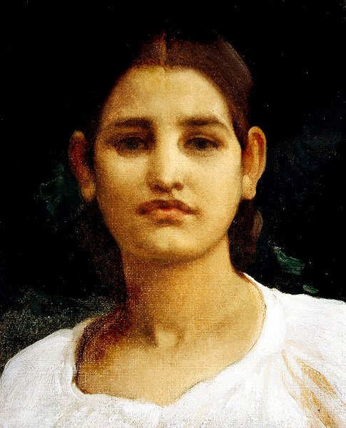 Bir Kızın Başı (tuval üzerine yağlı boya) by Frederic Leighton