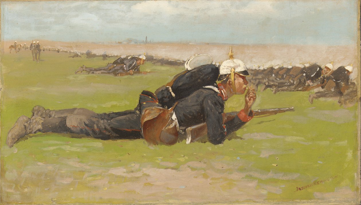 Prusya Piyade için Saha Tatbikatı by Frederic Remington