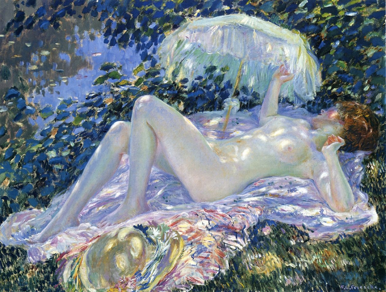 ಸನ್ ಬಾತ್, c.1913 ಟರ್ಕ್ by Frederick Carl Frieseke