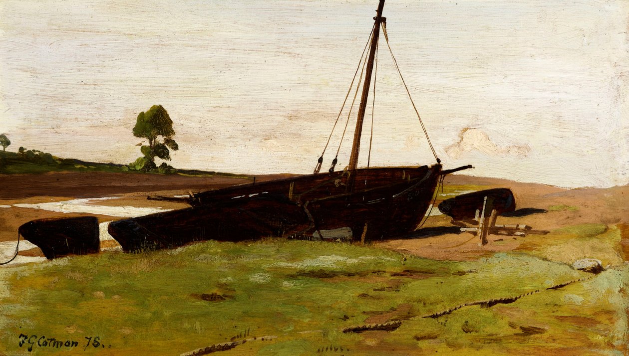 Karalı Tekneler, Porlock Savak, 1879 by Frederick George Cotman