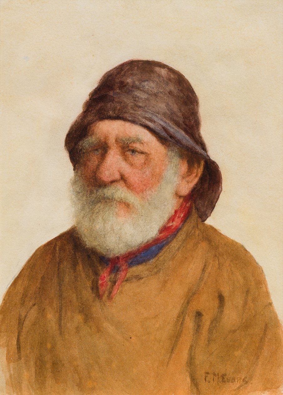 Yaşlı Balıkçı (kağıt üzerinde wc) by Frederick James McNamara Evans
