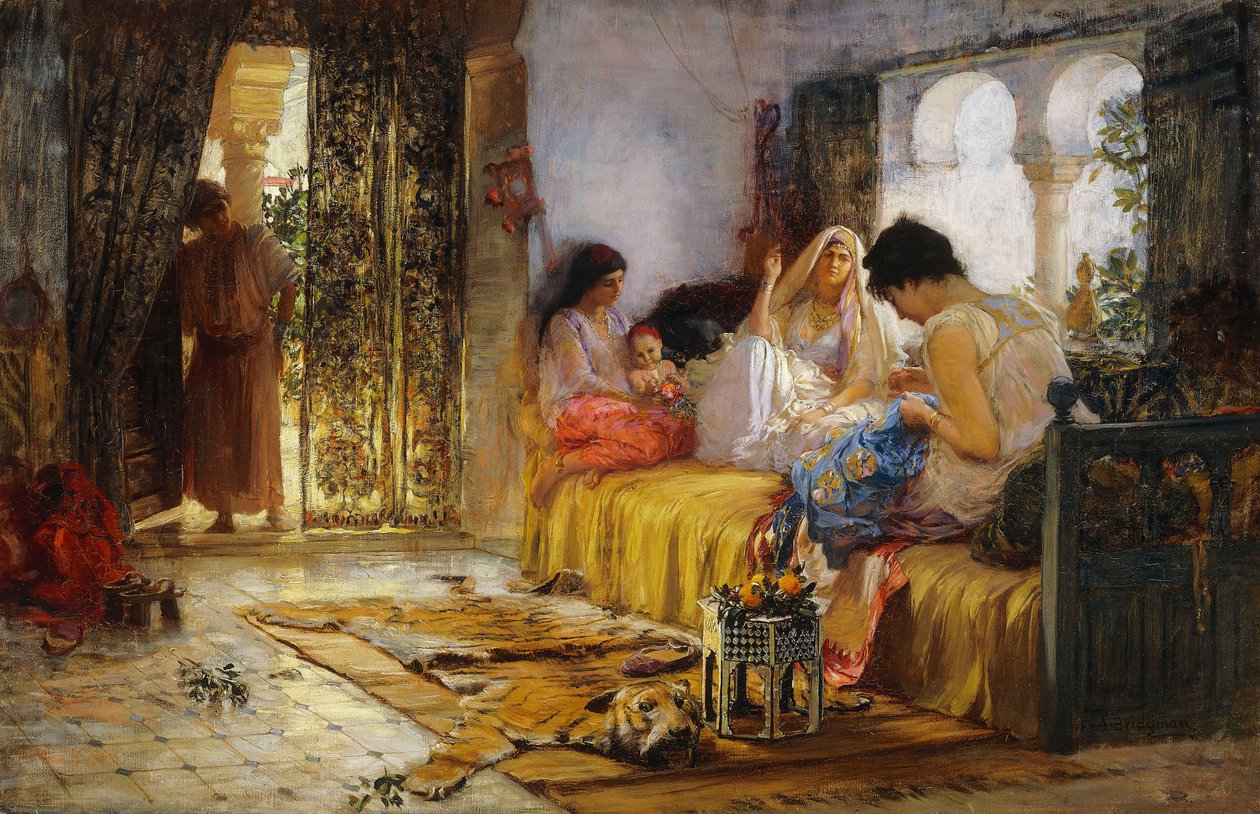 Ev İç Mekan Sahnesi, by Frederick Arthur Bridgman