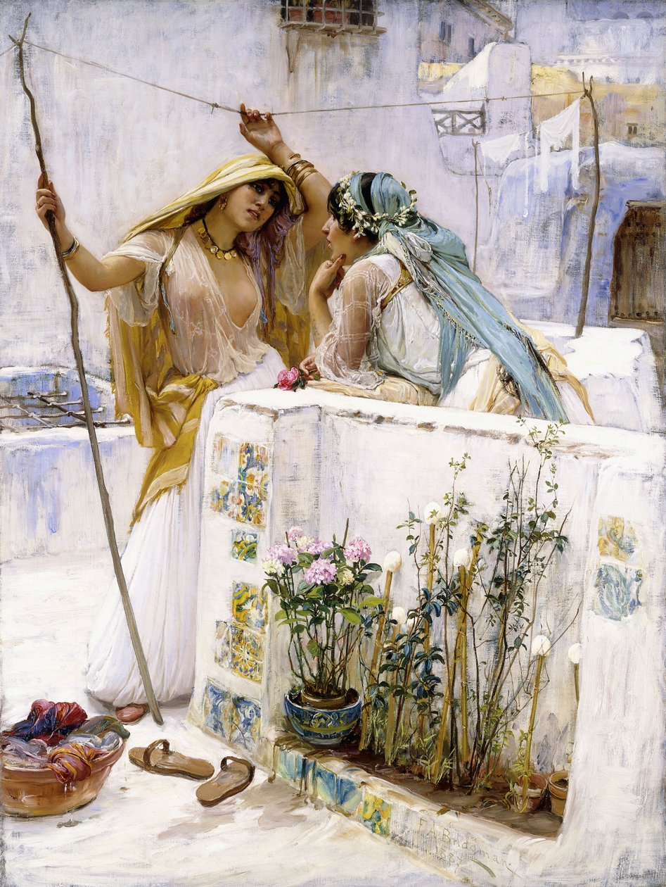 Komşular, Cezayir Terasları, 1887 by Frederick Arthur Bridgman