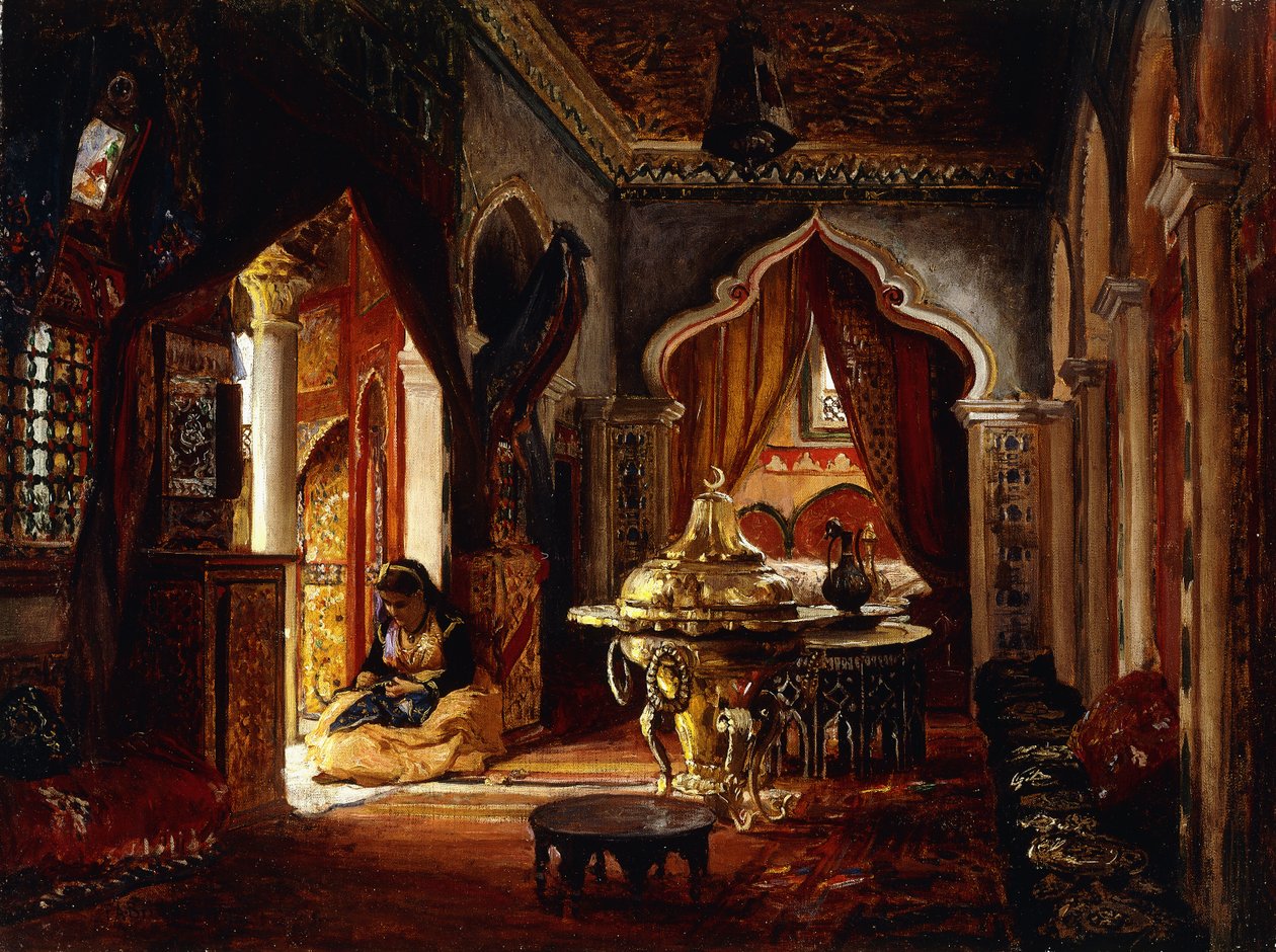 Saray içinde, 1879 by Frederick Arthur Bridgman