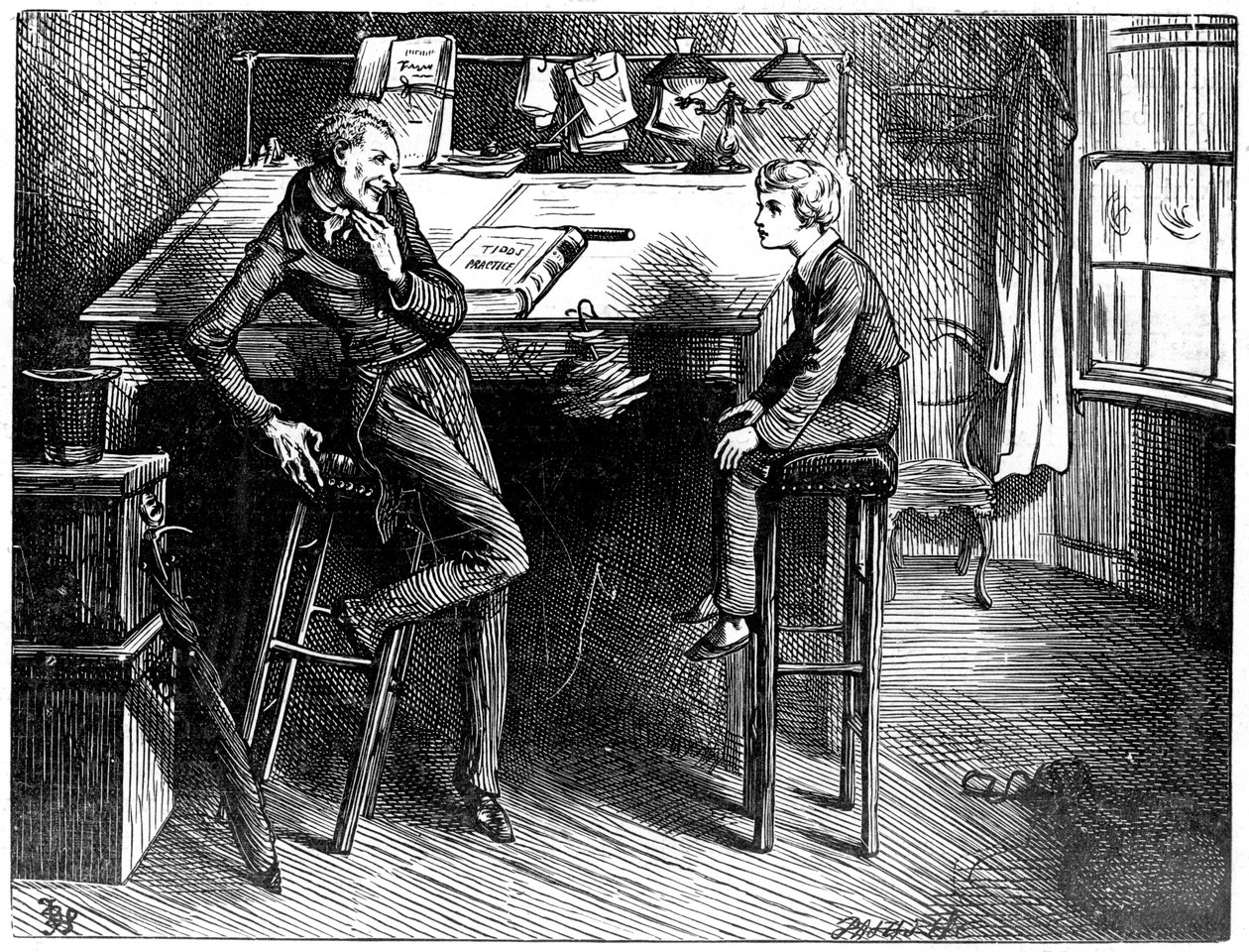 David Copperfield ve Uriah Heep, 1912 by Frederick Barnard