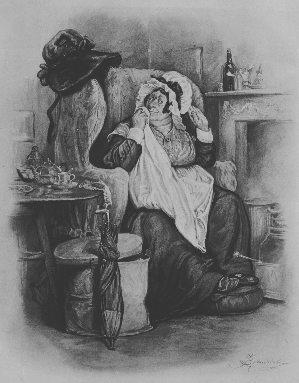 Sarah Gamp, 1880 by Frederick Barnard