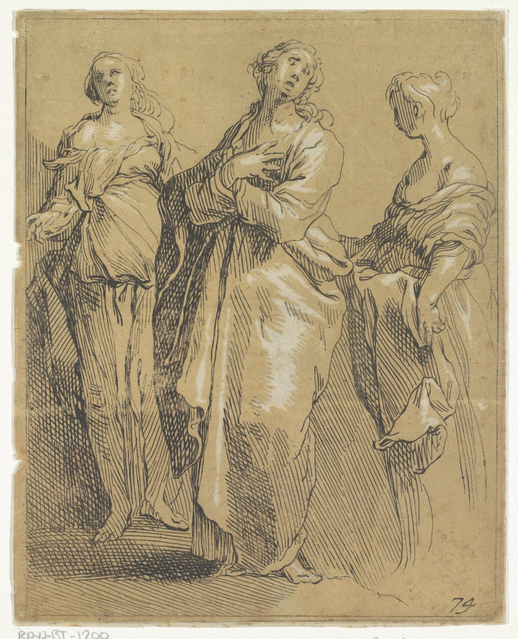 Üç ayakta figür by Frederick Bloemaert
