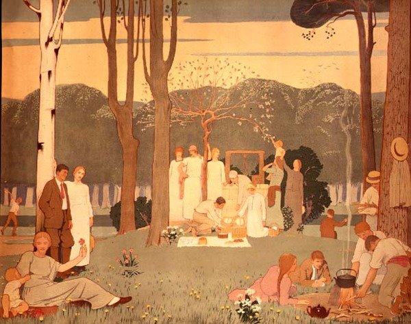 Piknik Sahnesi (afiş) by Frederick Cayley Robinson