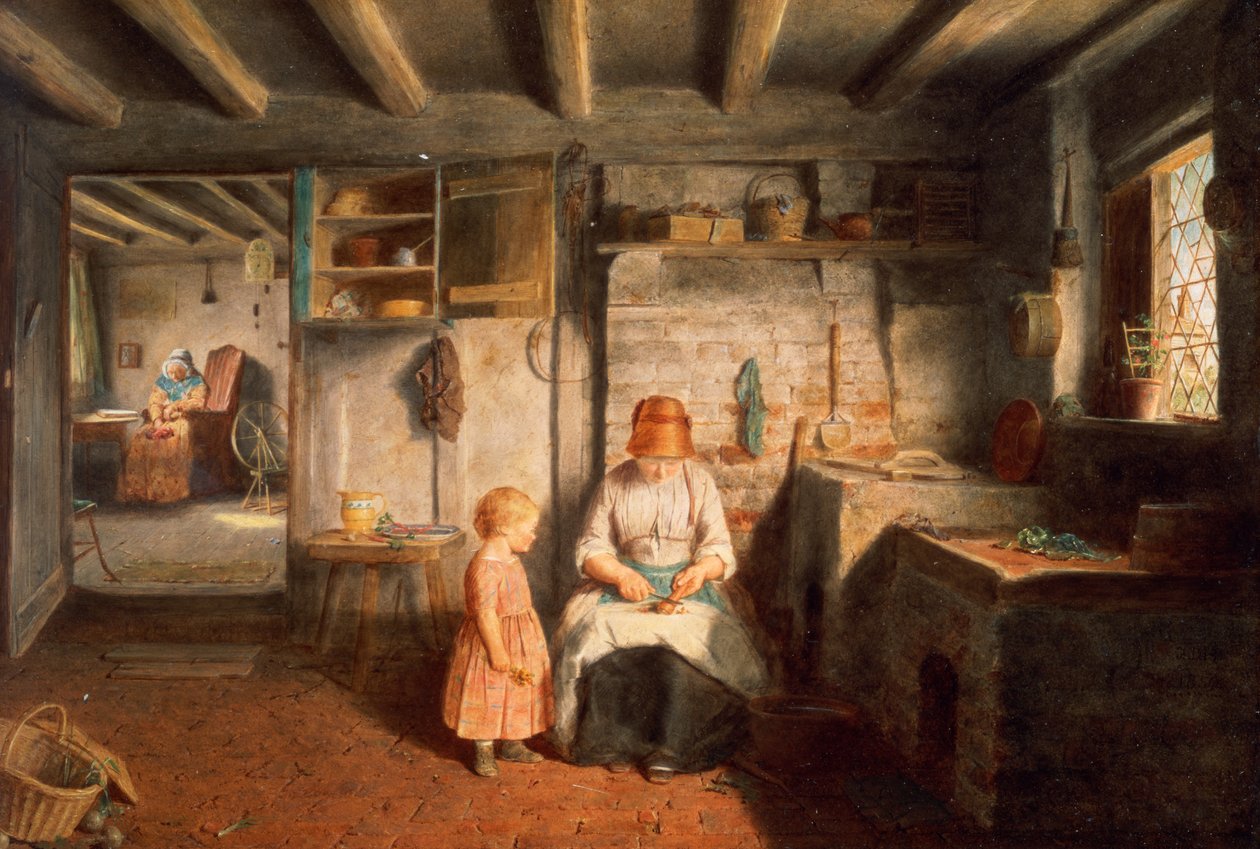 Akşam yemeğine hazırlık, 1854 (panel) by Frederick Daniel Hardy