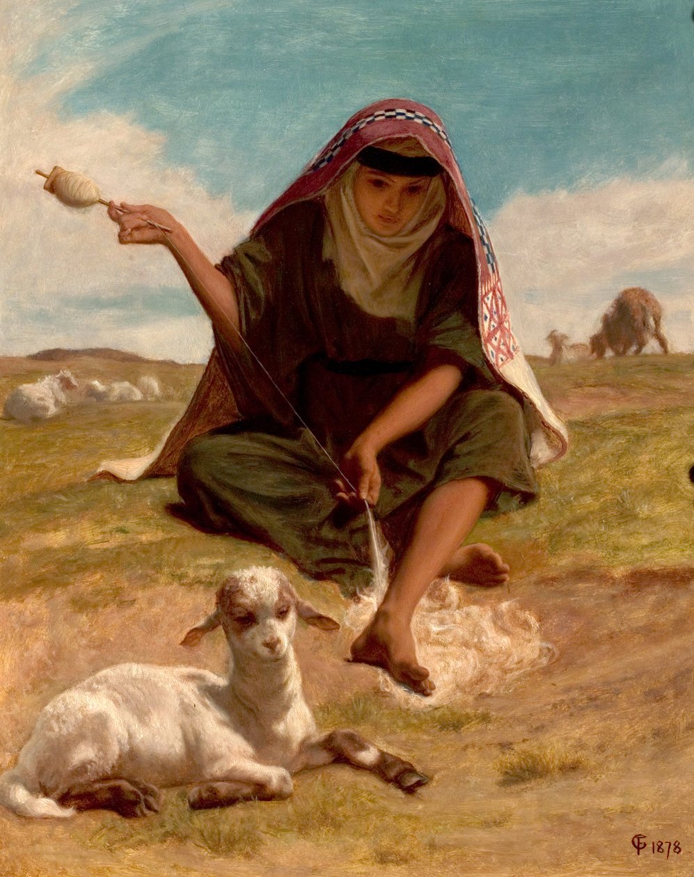 Distaff İşçisi, 1878 by Frederick Goodhall