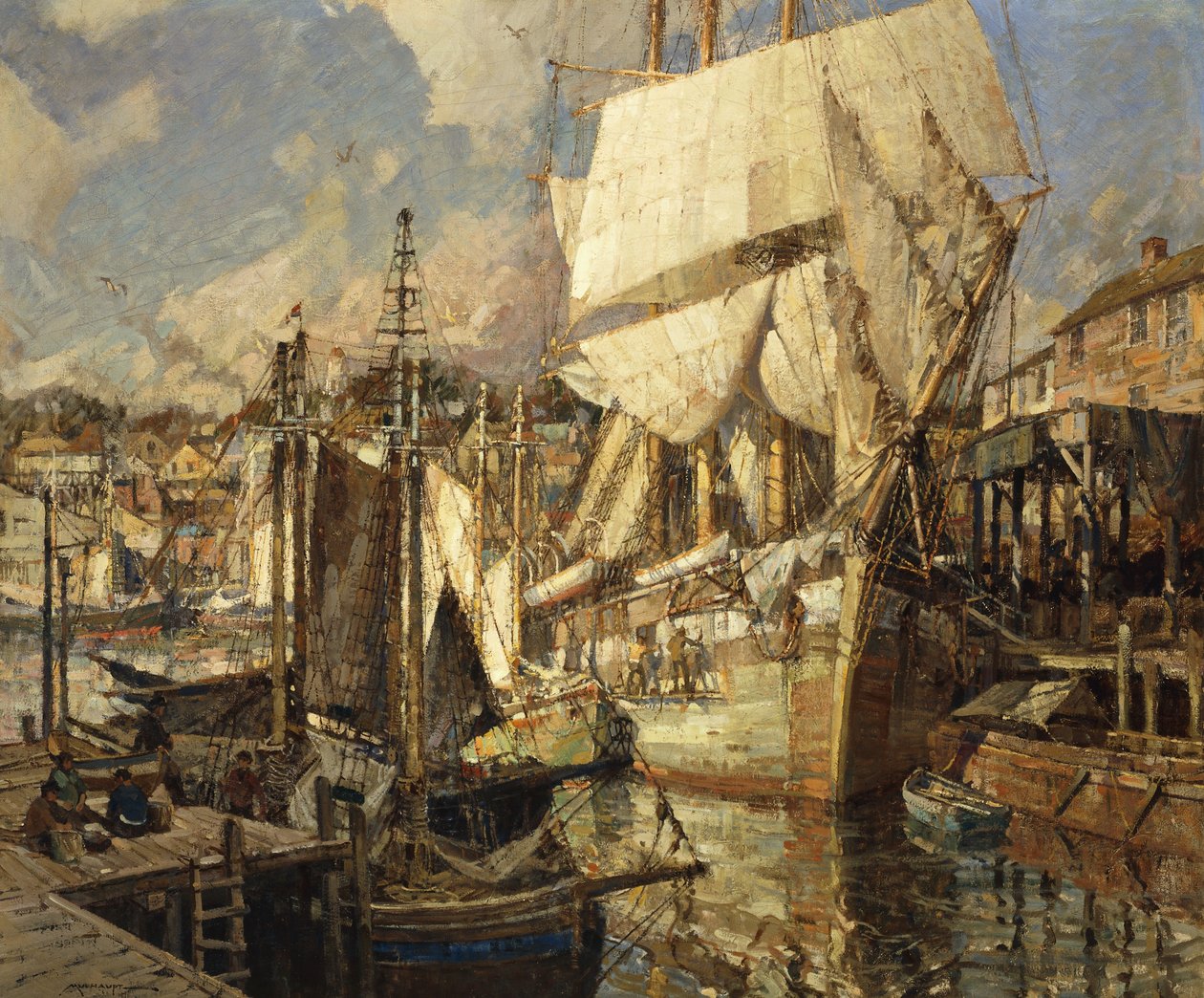 Cadiz Tuz Gemisi, Gloucester Limanı by Frederick John Mulhaupt