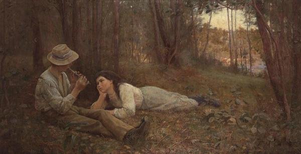 Flüt Çalan by Frederick McCubbin