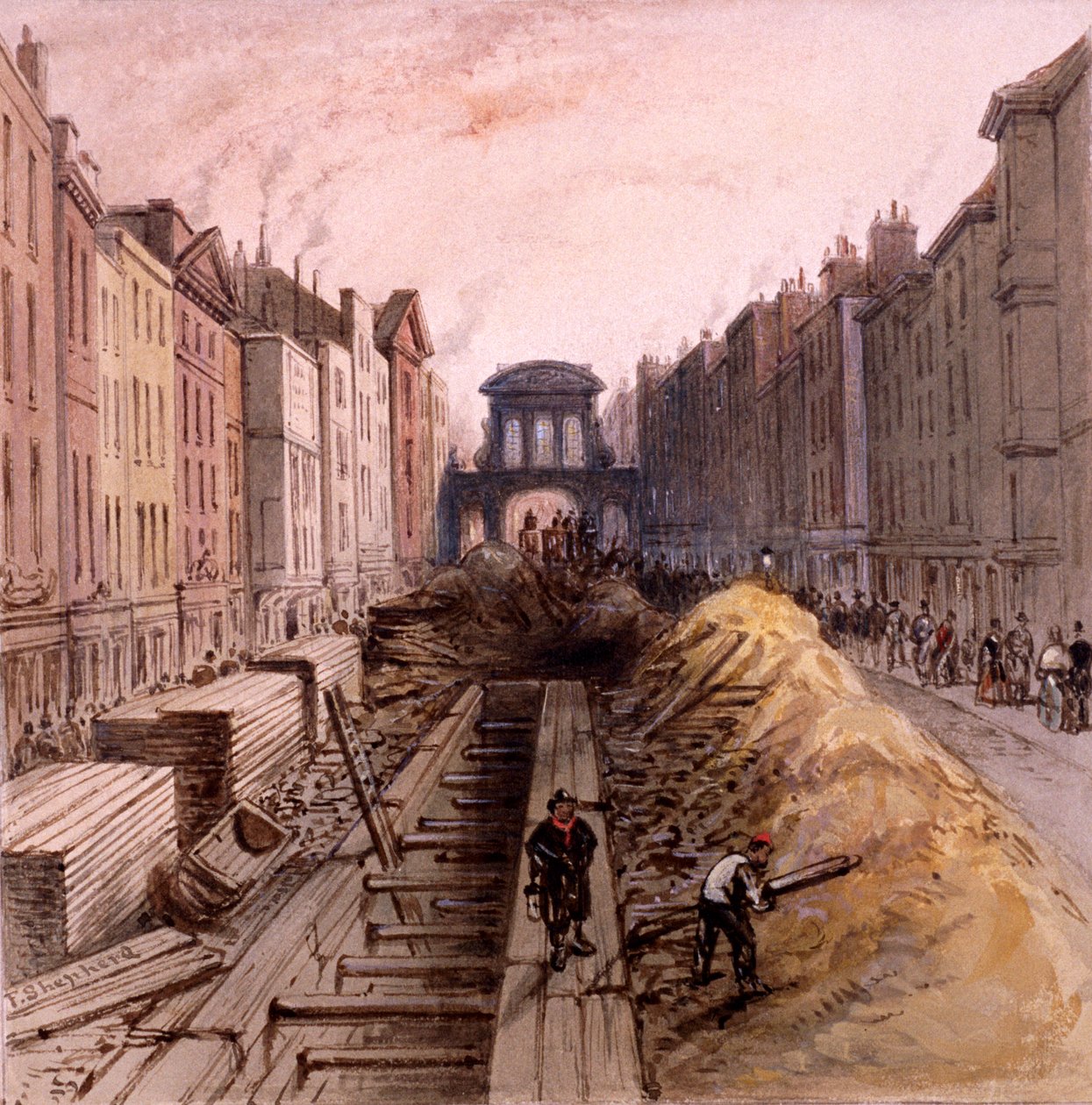 Fleet Caddesi, Londra, 1845 by Frederick Napoleon Shepherd