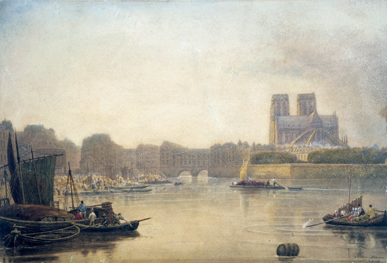 Notre Dame, Paris, 19. yüzyıl by Frederick Nash