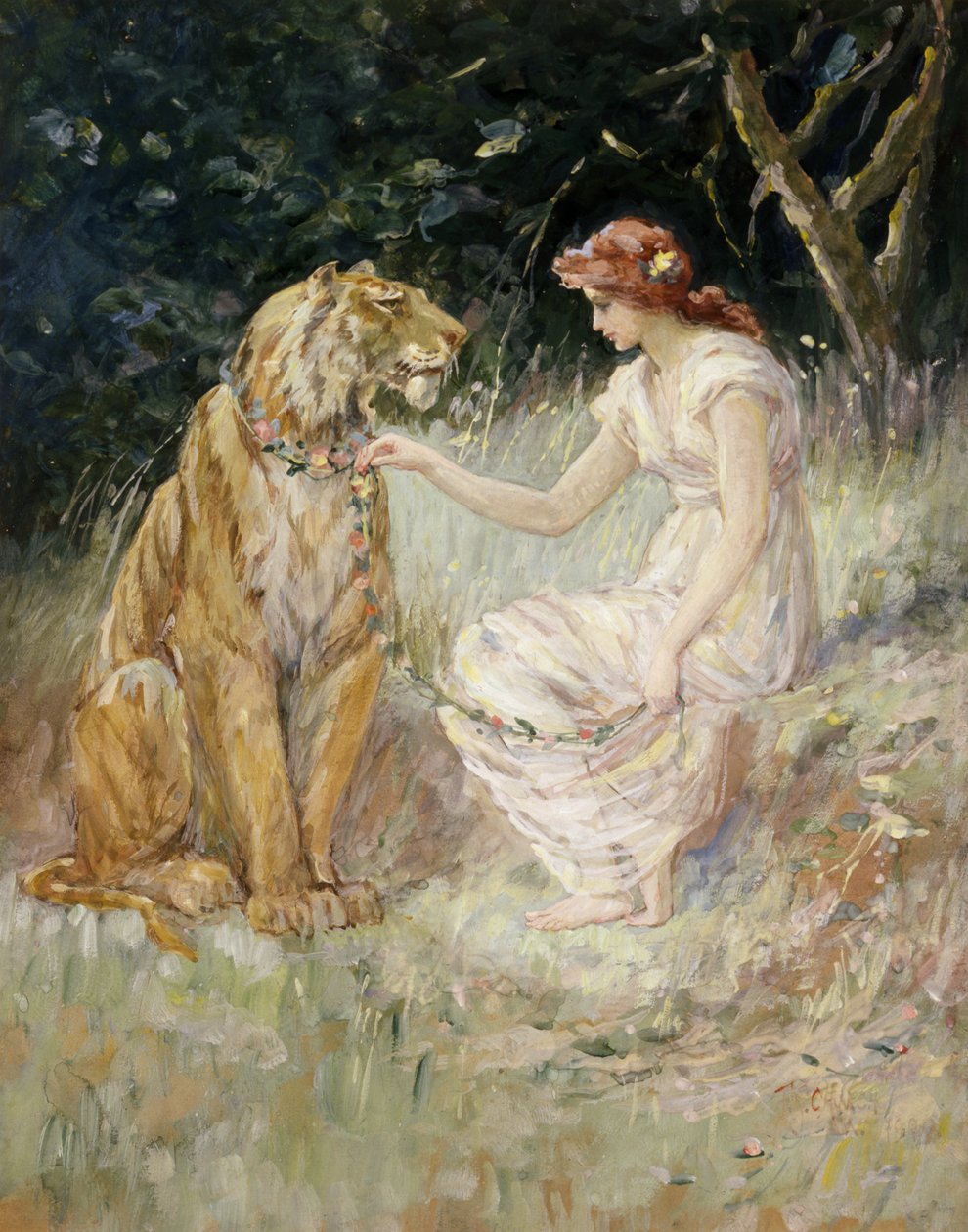 Leydi ve Kaplan, 1900. by Frederick Stuart Church