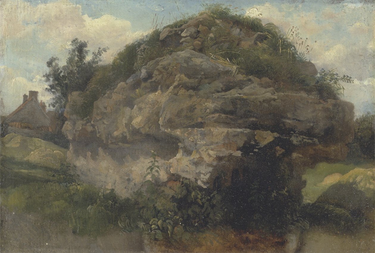 Rocky Hillside, c.1830 (değirmen tahtasında yağ) by Frederick Waters Watts