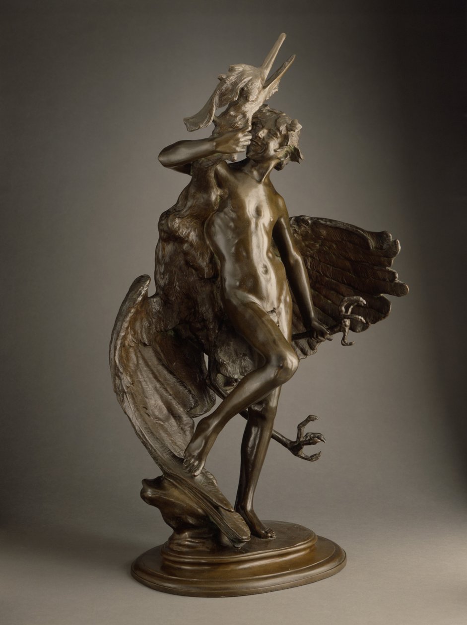 Genç Faun ve Balıkçıl by Frederick William MacMonnies