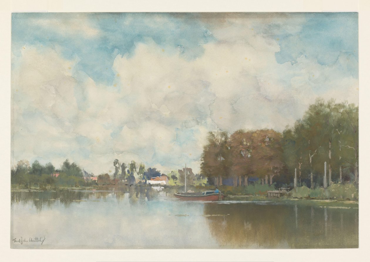 Hollanda kanalı by Fredericus Jacobus van Rossum du Chattel (signed by artist)