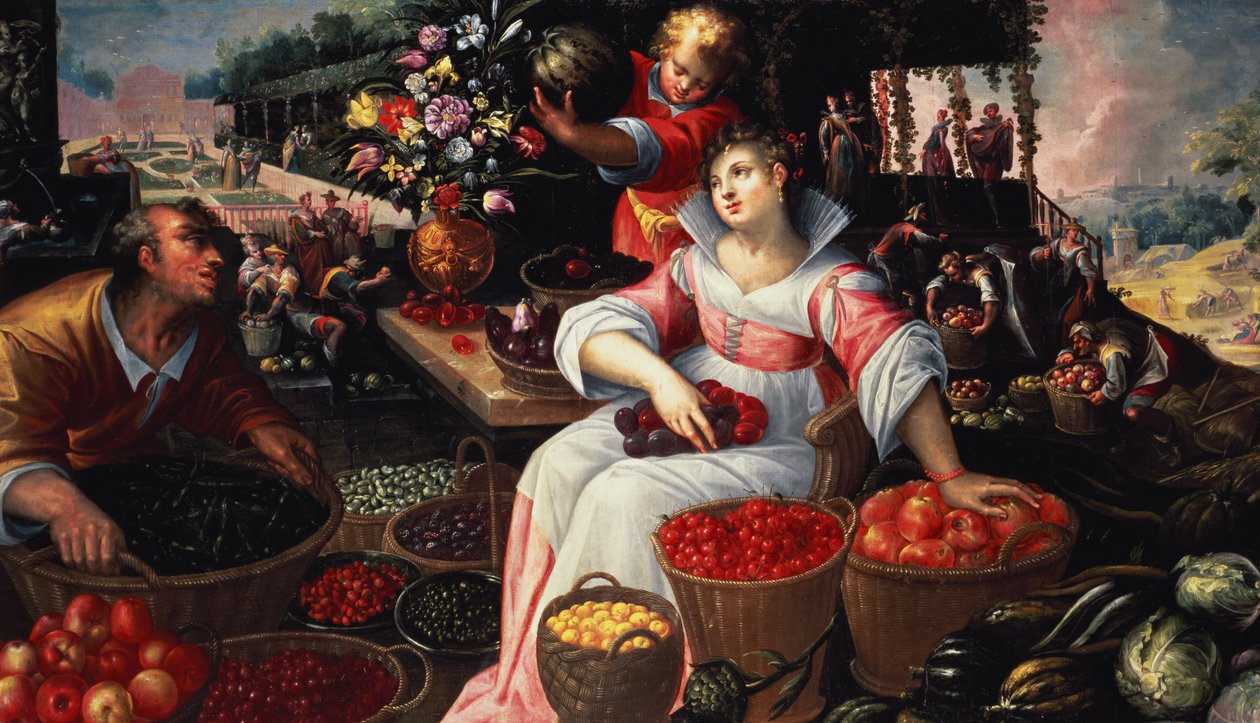 Meyve Pazarı (Yaz), 1590 by Frederik Valckenborch