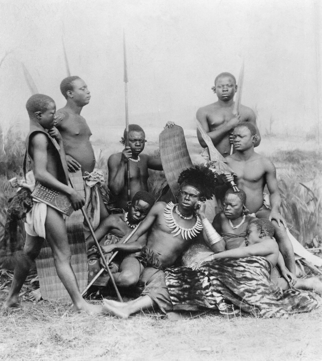 Savaşçılar, Belçika Kongo, 1894 by French Photographer