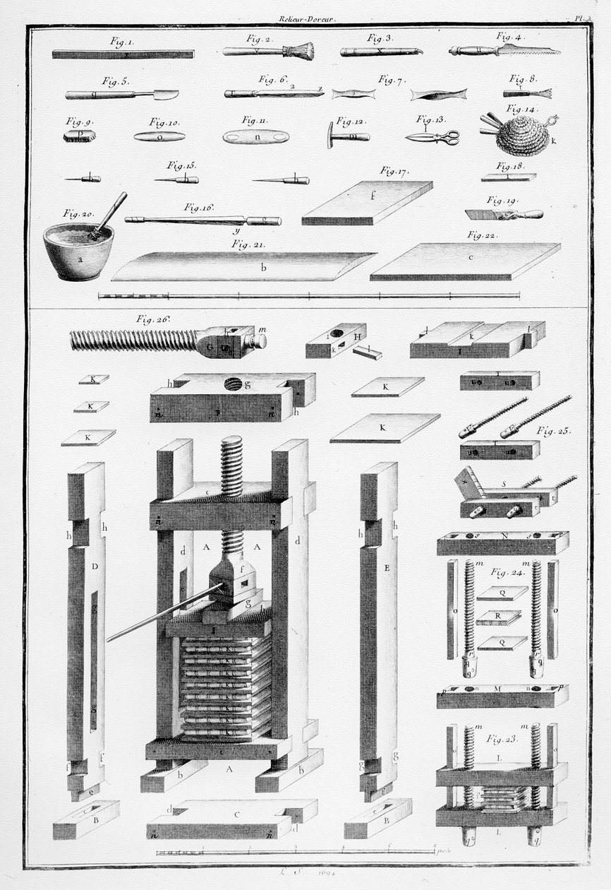 Ludovic Simeanneau tarafından basılan Bookbinder-Doreur by French School