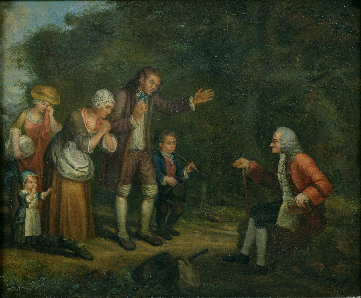 The Calas Family before Voltaire at Ferney  by French School