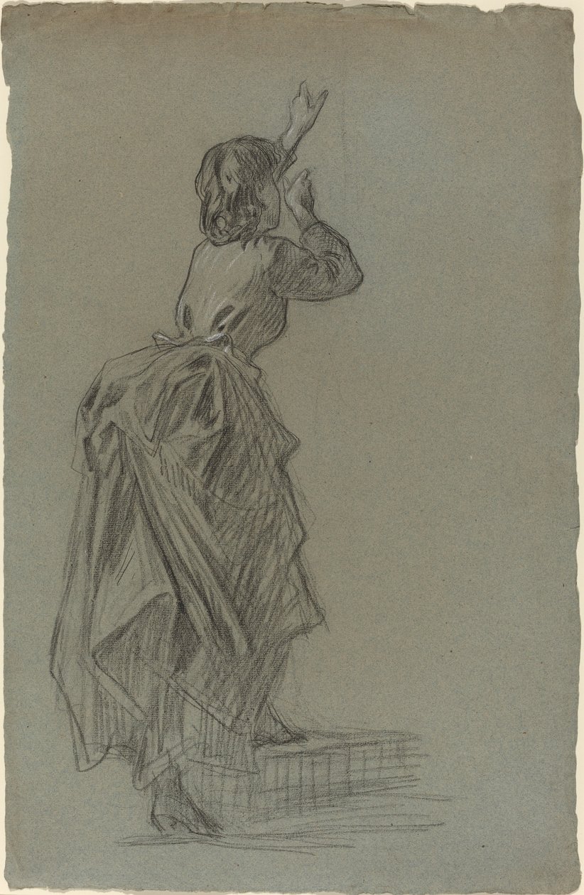 Bir Adım Tırmanma Genç Kadın by French 19th Century