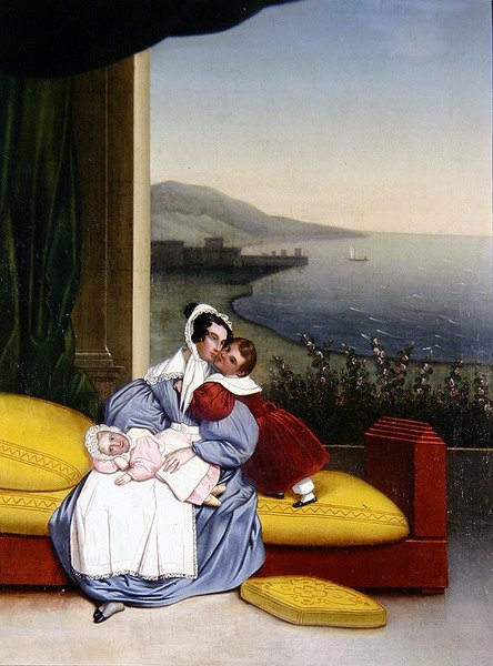 Bir Aile İçi (tuval üzerine yağlı boya) by French School