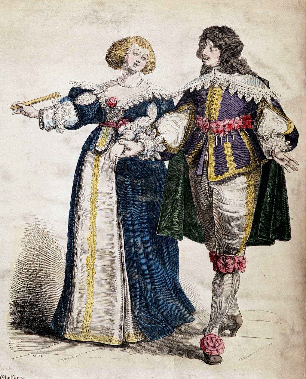 Louis XIII altında bir çift soylu by French School