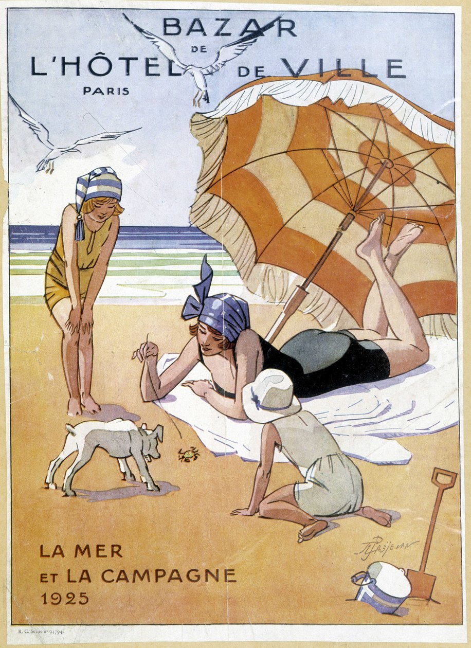 Reklam “” Bazar Hotel de Ville””. by French School