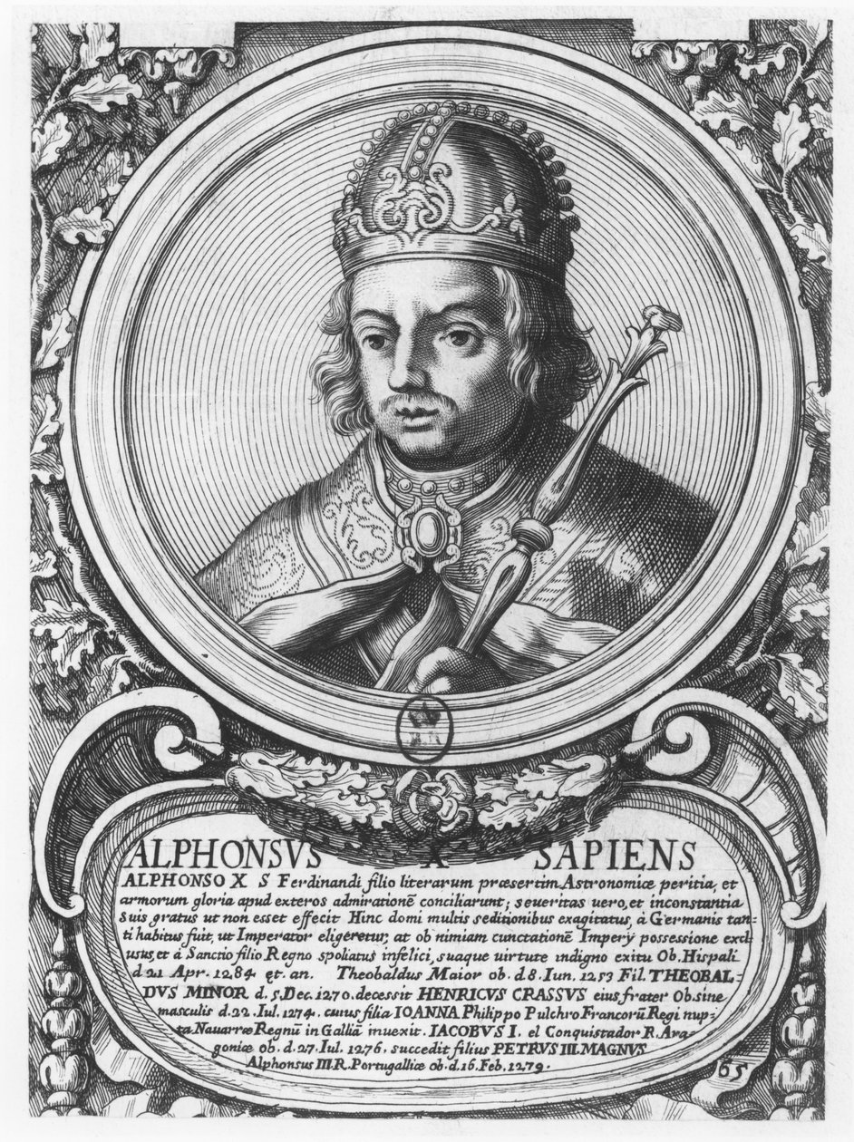Alfonso X, Bilge (gravür) by French School