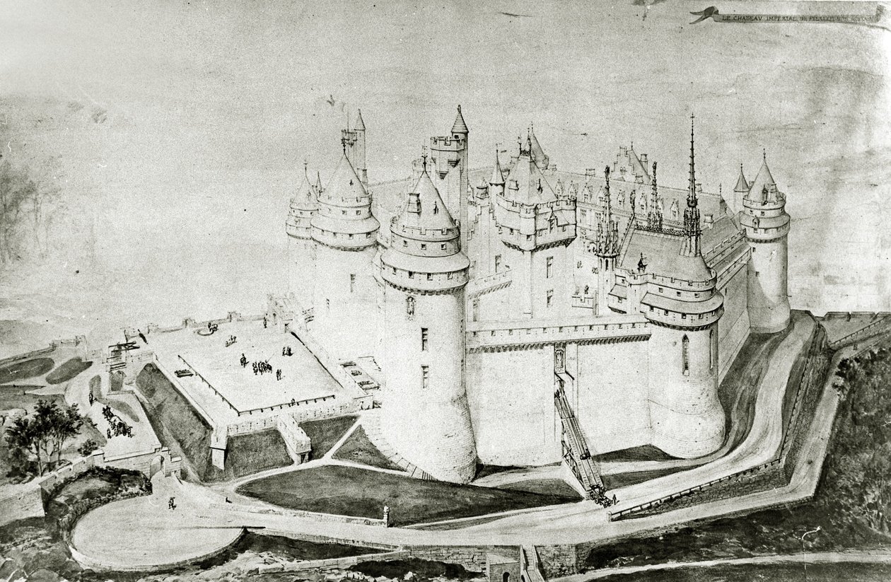 Pierrefonds kalesi by French School