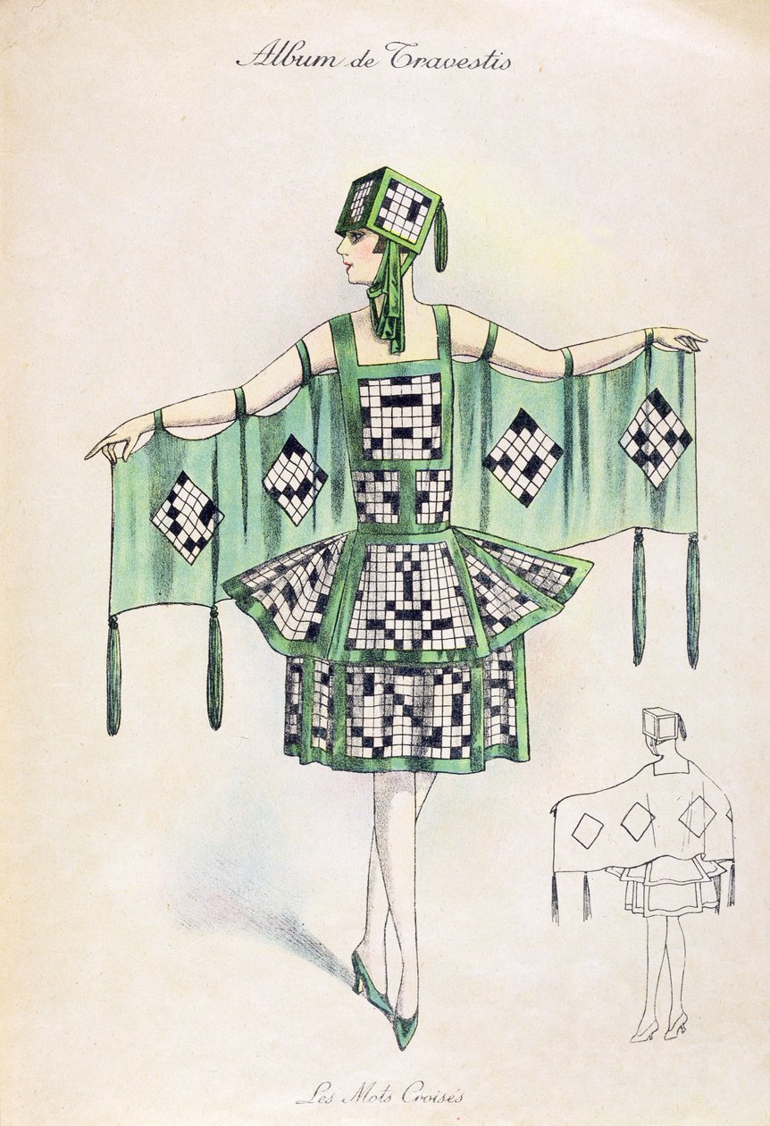 Bulmaca Süslü Elbise kostümü, c.1920 by French School
